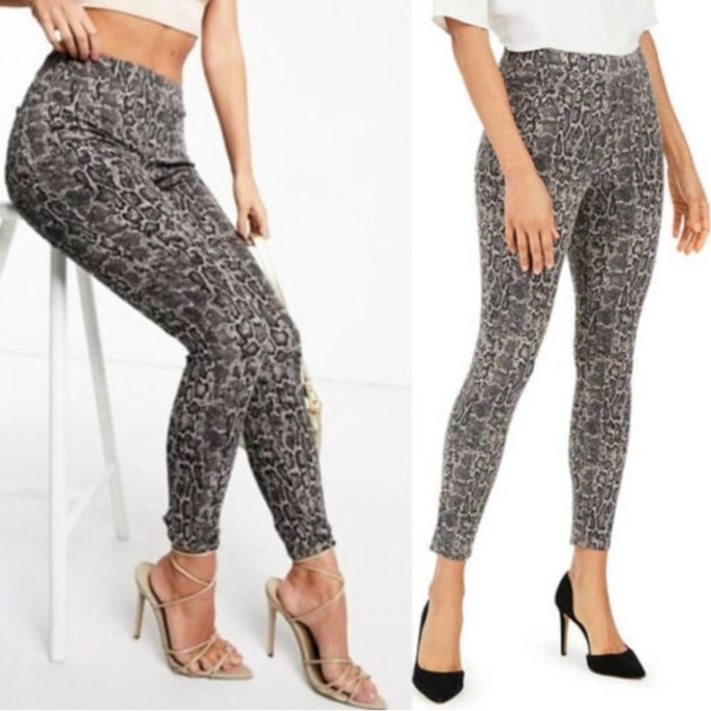 Spanx Jean-Ish Ankle Leggings In Python Snake Pri… - image 1